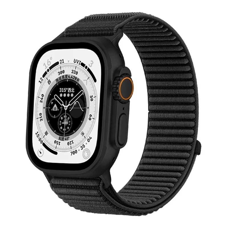 Apple Watch 45/49mm - Magic Tape Nylon Woven Black - 3