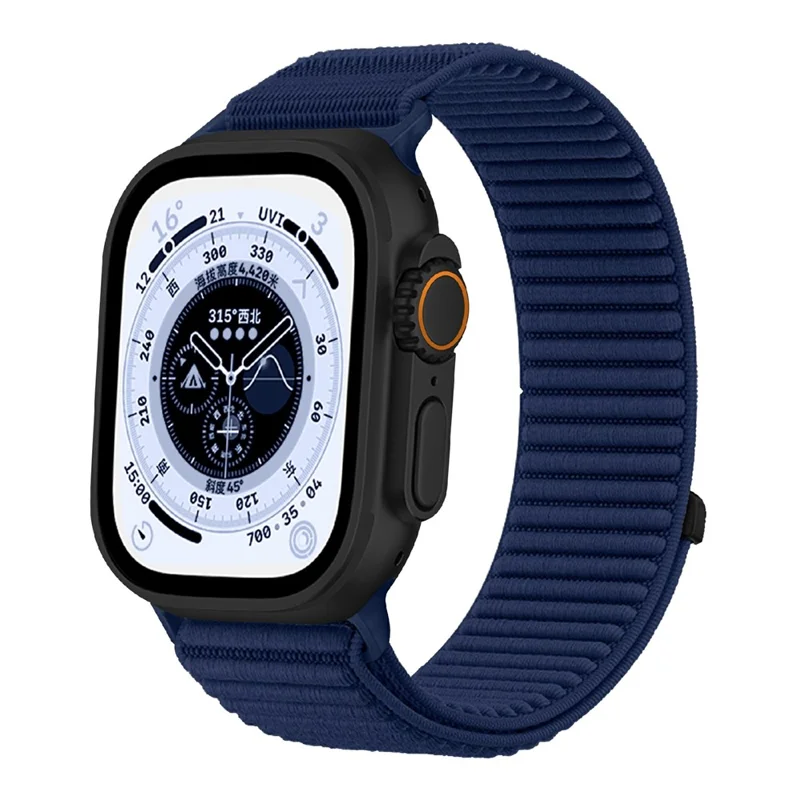 Apple Watch 45/49mm - Magic Tape Nylon Woven Dark Blue - 4