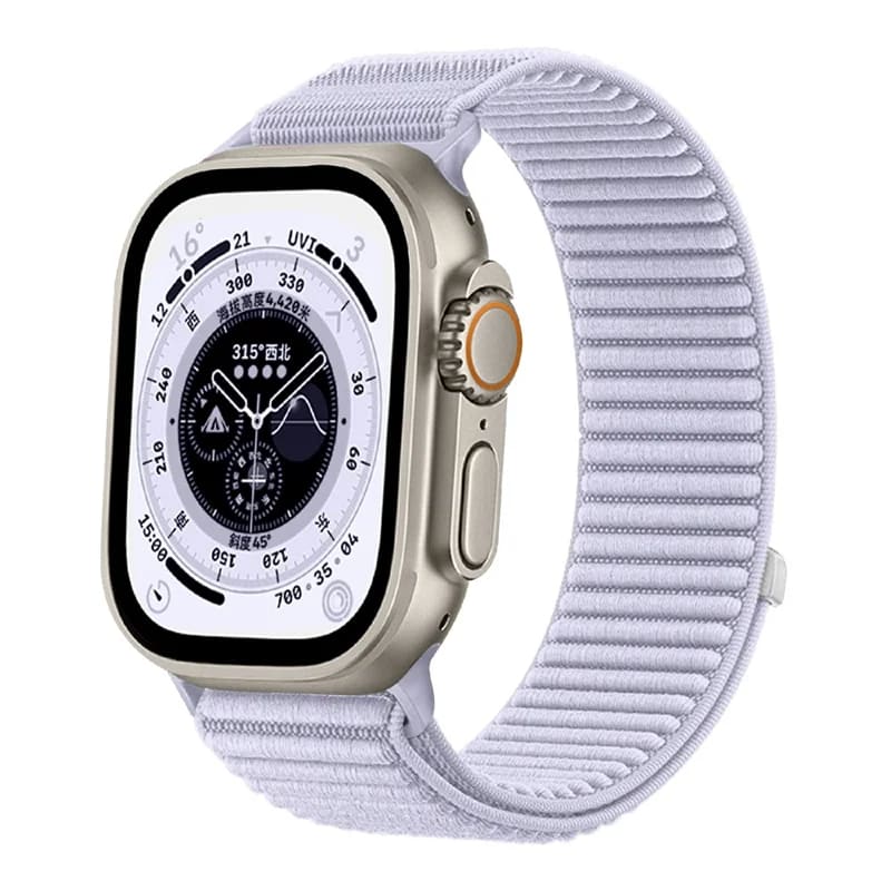 Apple Watch 45/49mm - Magic Tape Nylon Woven Light Purple - 3