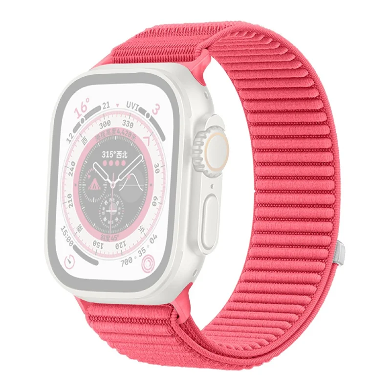 Apple Watch 45/49mm - Magic Tape Nylon Woven Water Red - 2