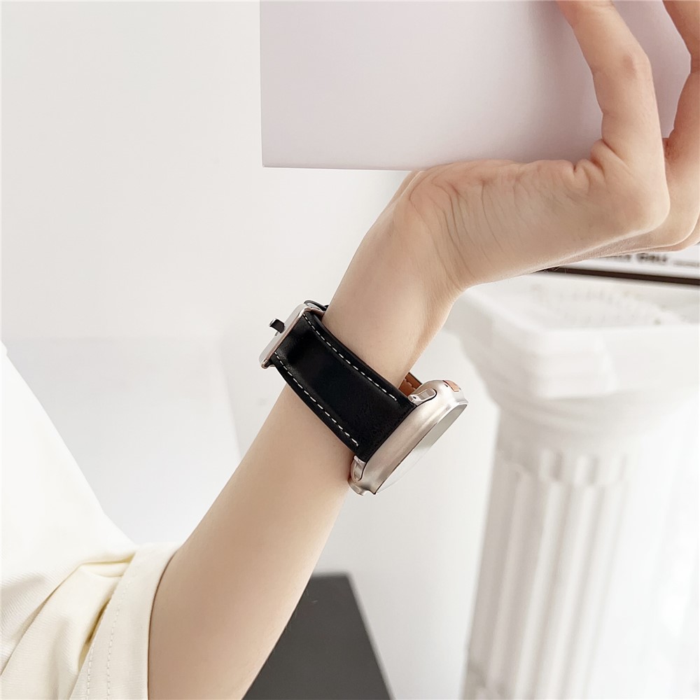 Apple Watch 46/49mm - Leather Strap Black - 4