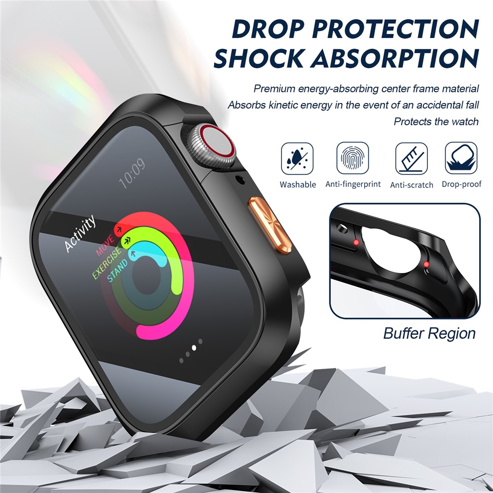 Apple Watch Series10/11 46mm - Orange Texture Button Black - 2