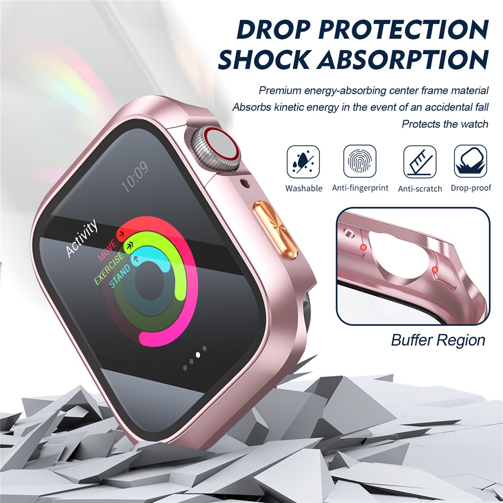 Apple Watch Series10/11 46mm - Orange Texture Button Rose Gold - 2