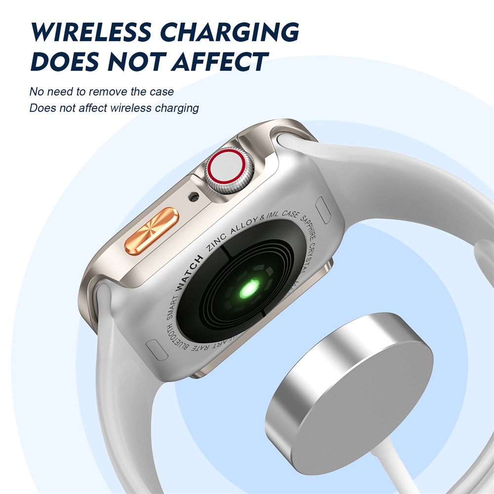 Apple Watch Series10/11 46mm - Orange Texture Button Starlight - 3