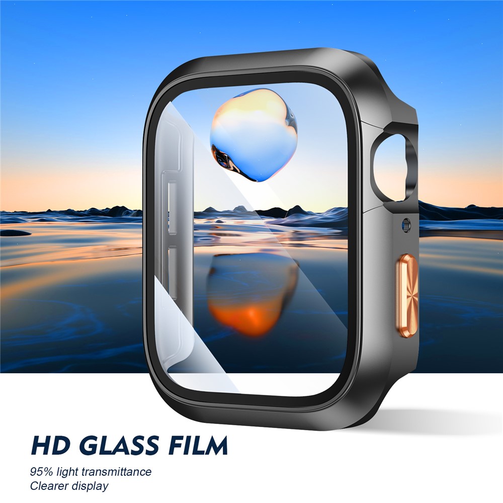 Apple Watch Series10/11 46mm - Orange Texture Button Titanium Black - 5