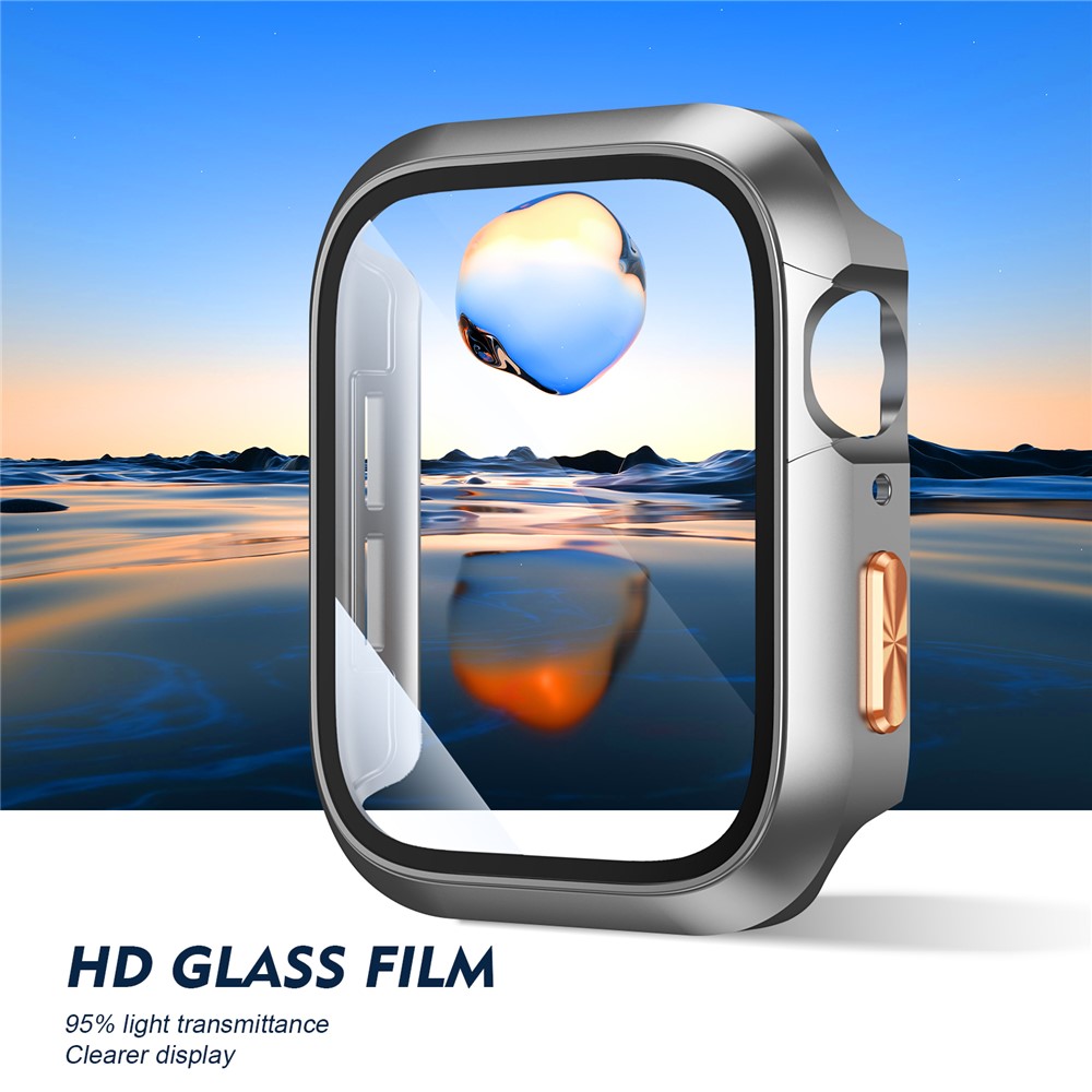 Apple Watch Series10/11 46mm - Orange Texture Button Titanium Gold - 5