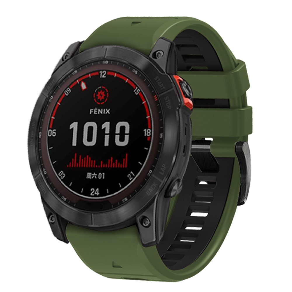 Garmin - Fenix 7X/7X Pro Dual Color Sport Strap Army Green Black - 2