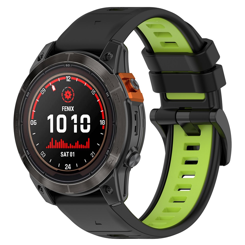 Garmin - Fenix 7X/7X Pro Silicone Band Black Green - 3