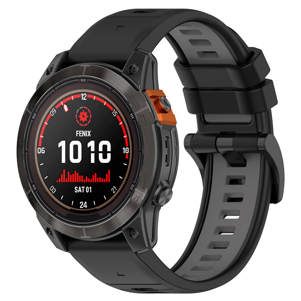 Garmin - Fenix 7X/7X Pro Silicone Band Black Grey - 3