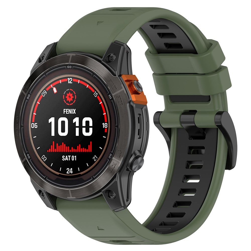 Garmin - Fenix 7X/7X Pro Silicone Band Green Black - 3