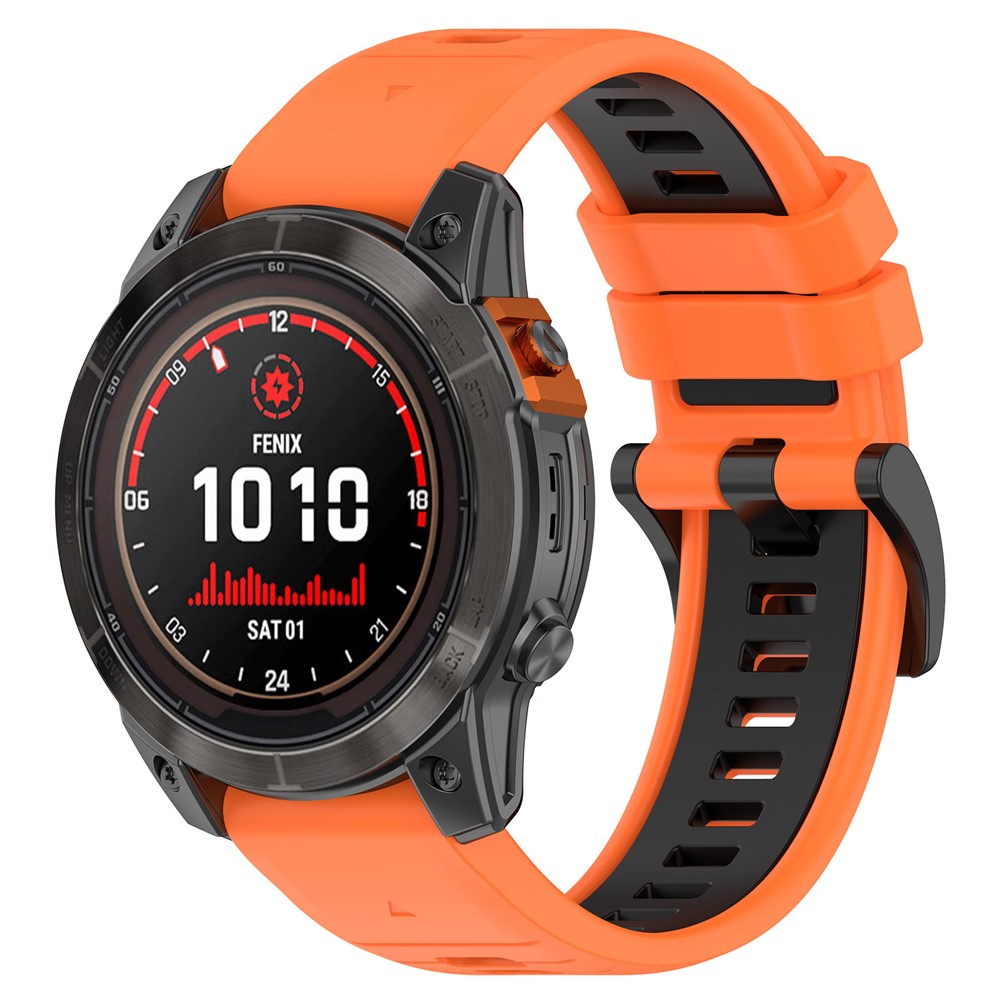 Garmin - Fenix 7X/7X Pro Silicone Band Orange Black - 3