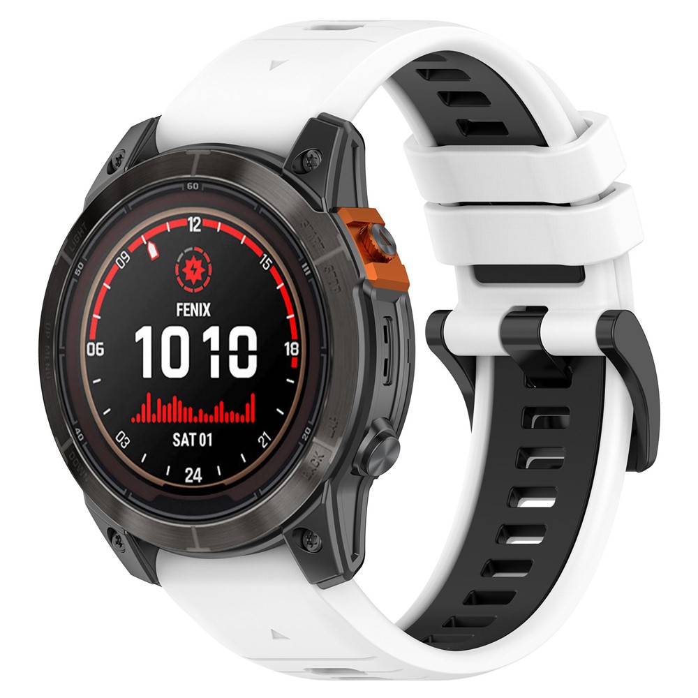 Garmin - Fenix 7X/7X Pro Silicone Band White Black - 3
