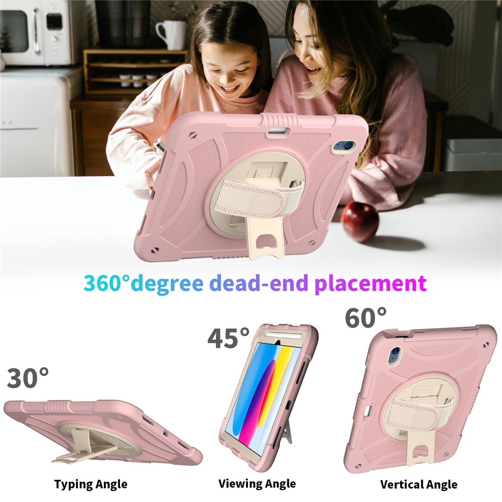 iPad 10.9 2022 - Shockproof With Handle Strap Rose Gold - 3
