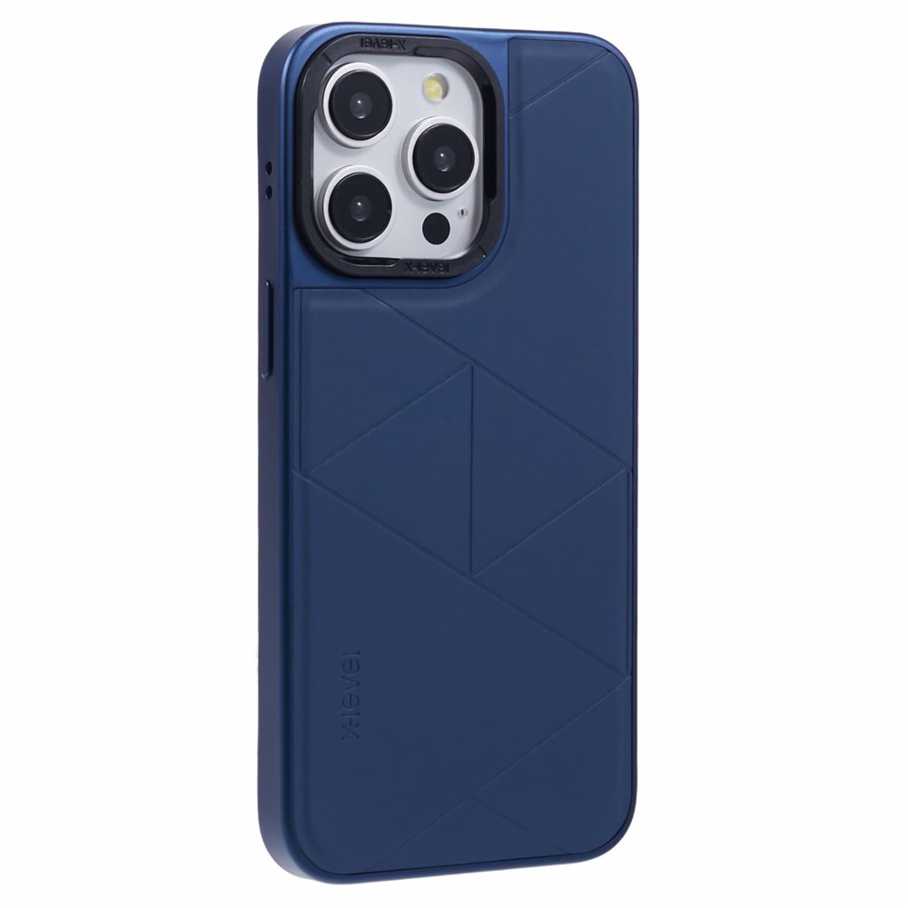 iPhone 15 Pro Max - X-LEVEL Geometric Leather Blue