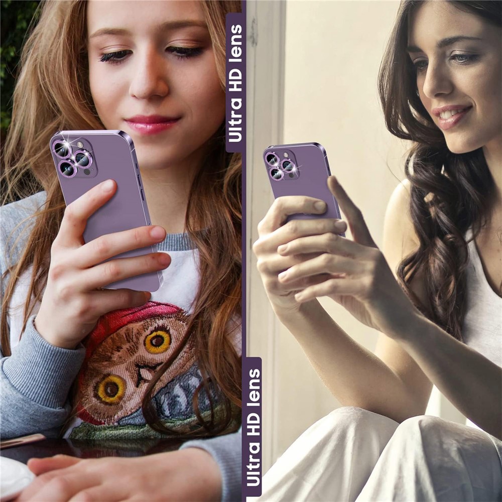 iPhone 15 Pro/15 Pro Max - Camera Lens Glass Protector Glitter Purple - 5