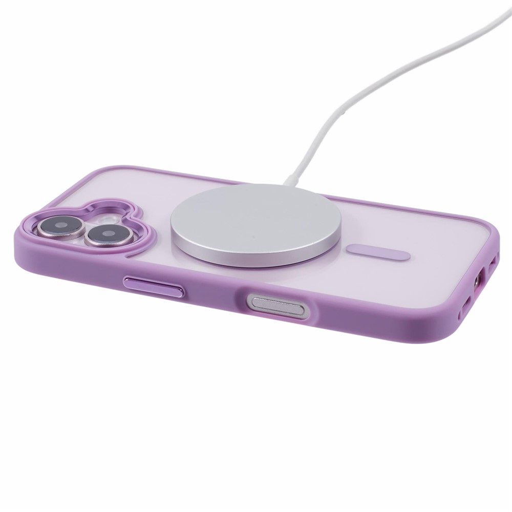iPhone 16 - TPU Clear Cover With MagSafe Purple - 4