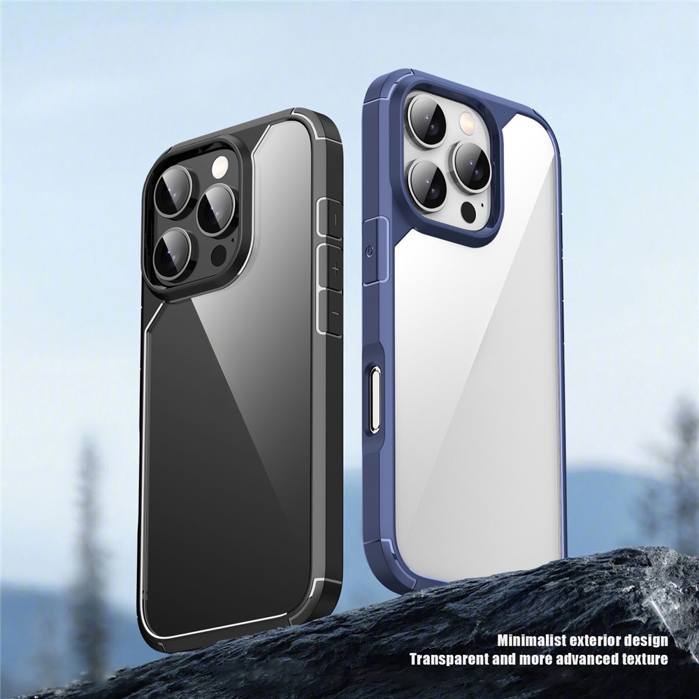 iPhone 16 Pro Max - IPAKY Shockproof Clear Back Blue - 2