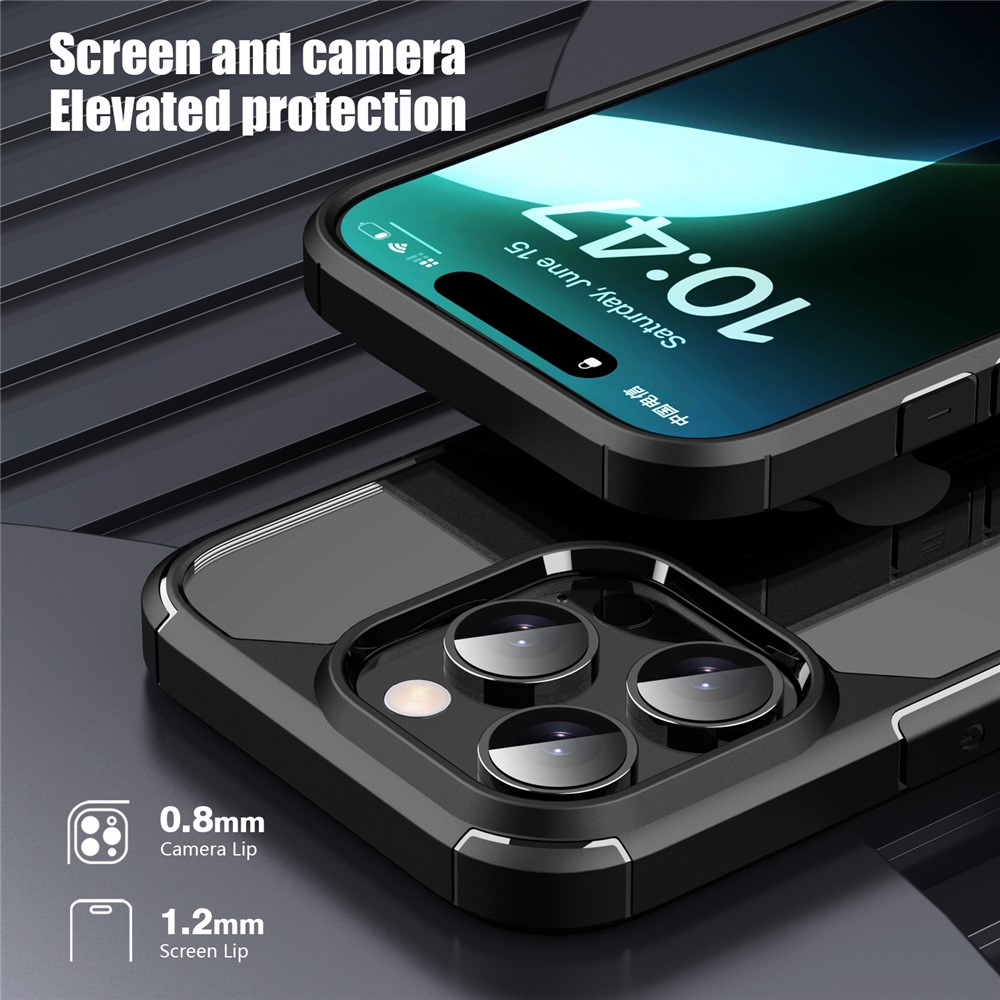 iPhone 16 Pro Max - IPAKY Shockproof Clear Back Blue - 4