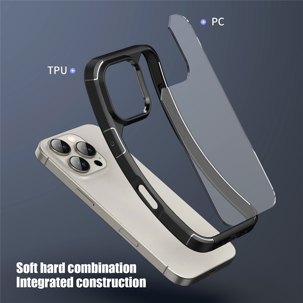 iPhone 16 Pro Max - IPAKY Shockproof Clear Back Grey - 5