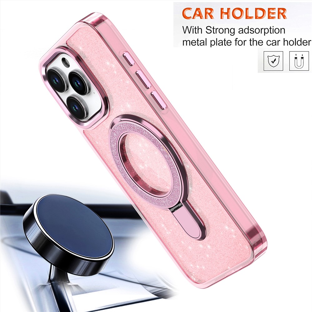 iPhone 16 Pro Max - Kickstand Glitter Pink - 5