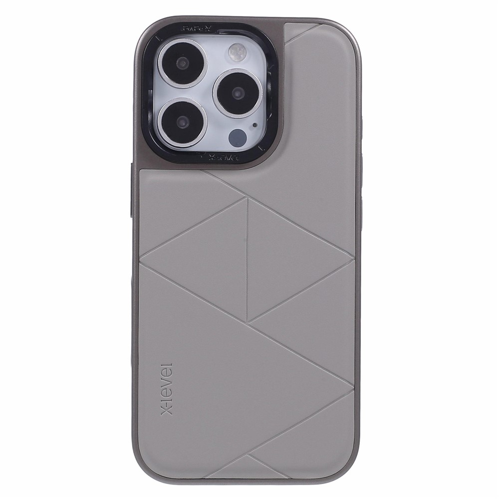 iPhone 16 Pro Max - X-LEVEL Geometric Leather Titanium Grey - 3