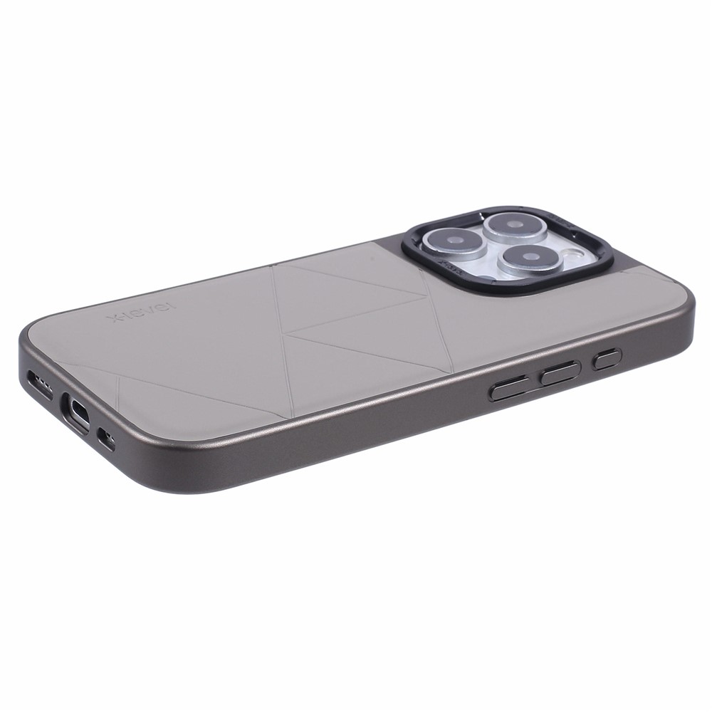iPhone 16 Pro Max - X-LEVEL Geometric Leather Titanium Grey - 5