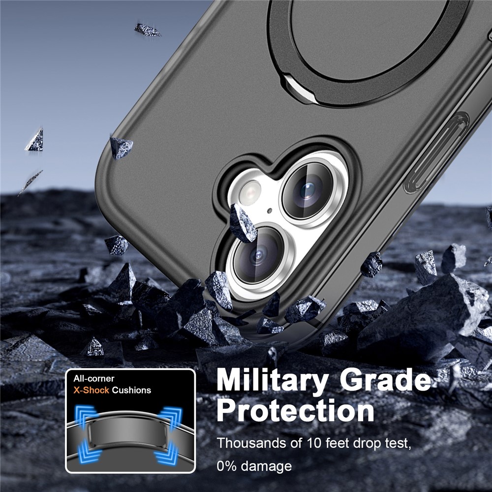 iPhone 17 - Kickstand Frosted With Pet Screen Black - 3