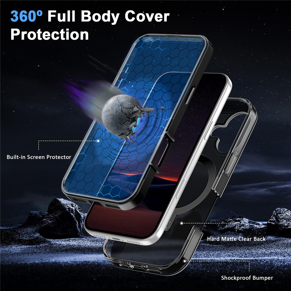 iPhone 17 - Kickstand Frosted With Pet Screen Black - 4