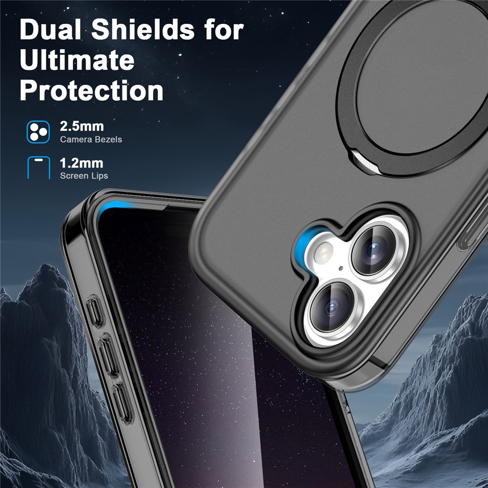 iPhone 17 - Kickstand Frosted With Pet Screen Black - 5