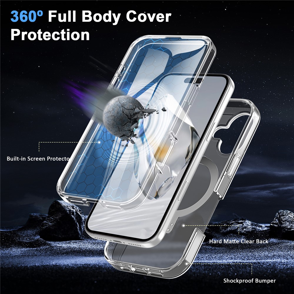 iPhone 17 - Kickstand Frosted With Pet Screen Transparent - 4