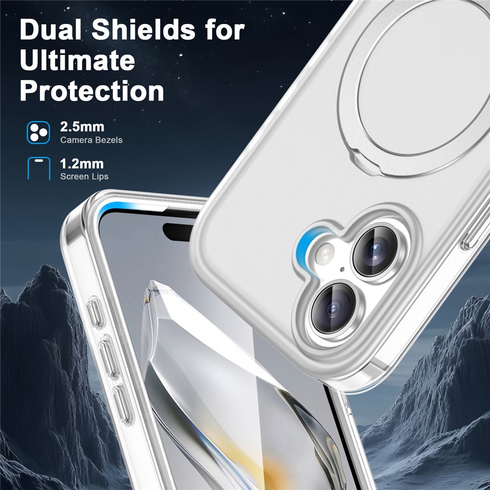 iPhone 17 - Kickstand Frosted With Pet Screen Transparent - 5