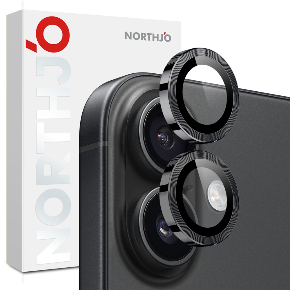 iPhone 17 - NORTHJO Camera Lens Glass Protector Black - 4