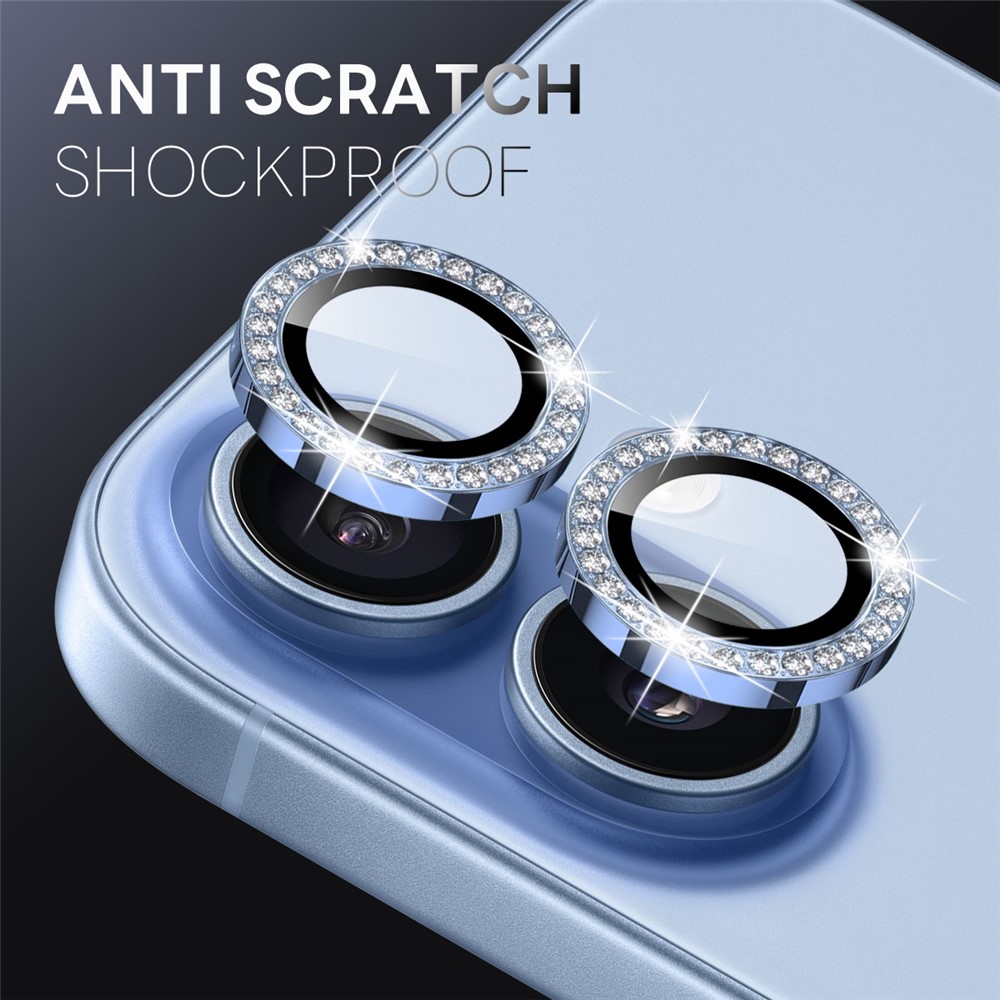 iPhone 17 - NORTHJO Camera Lens Glass Protector Glitter Blue - 3
