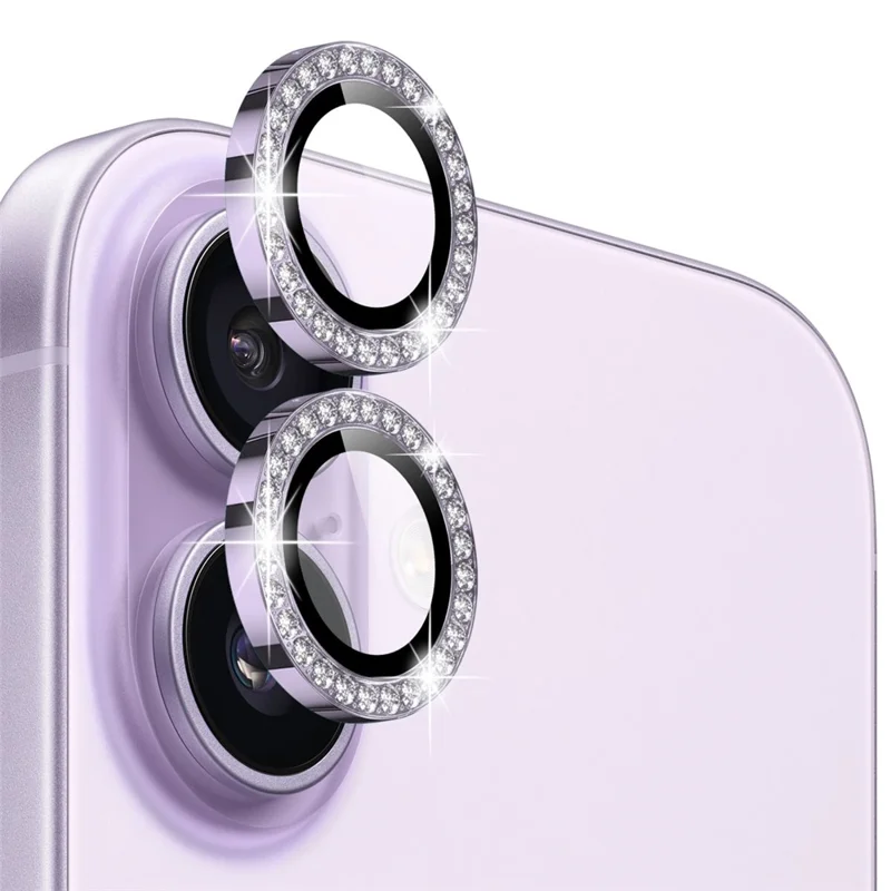 iPhone 17 - NORTHJO Camera Lens Glass Protector Glitter Purple - 2