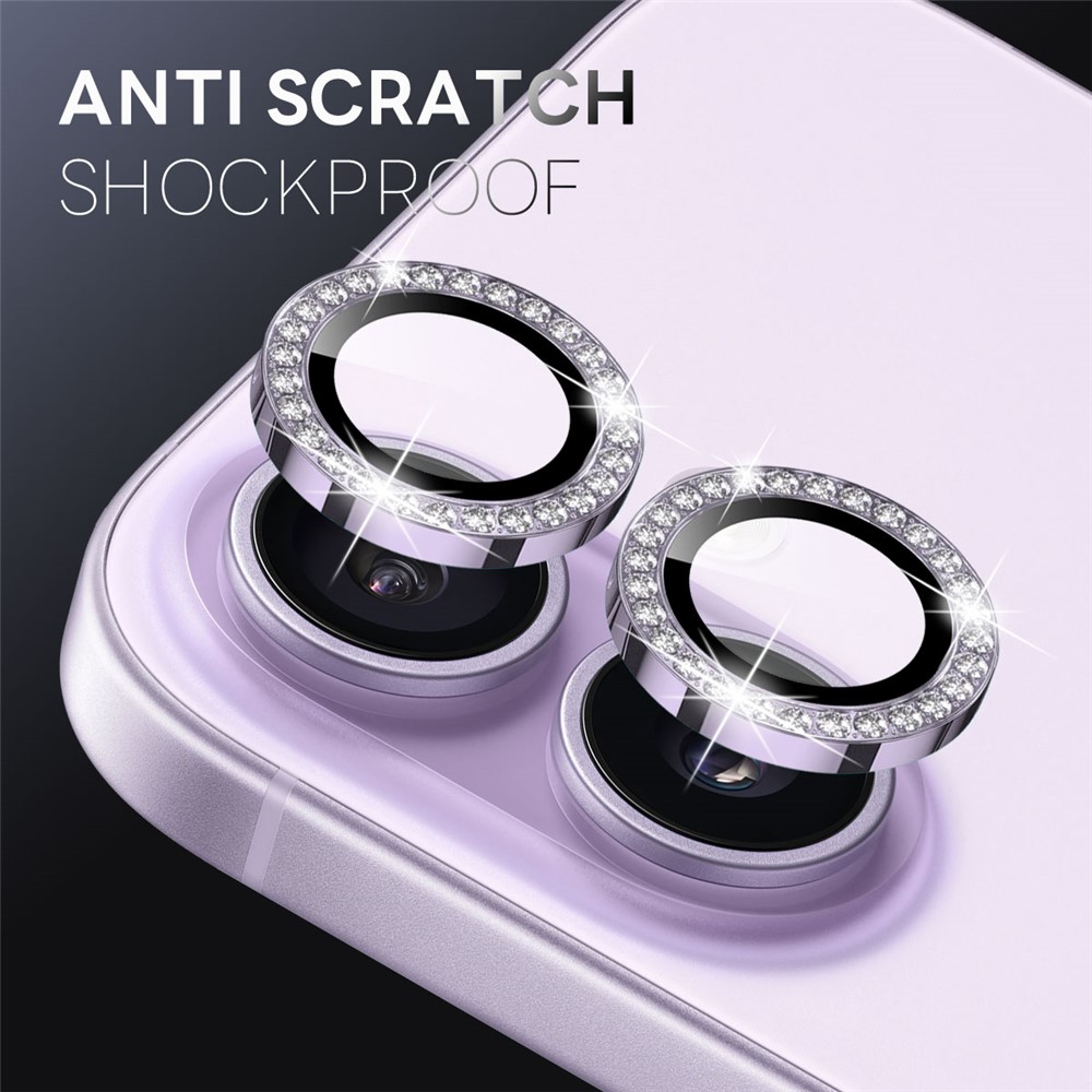 iPhone 17 - NORTHJO Camera Lens Glass Protector Glitter Purple - 3