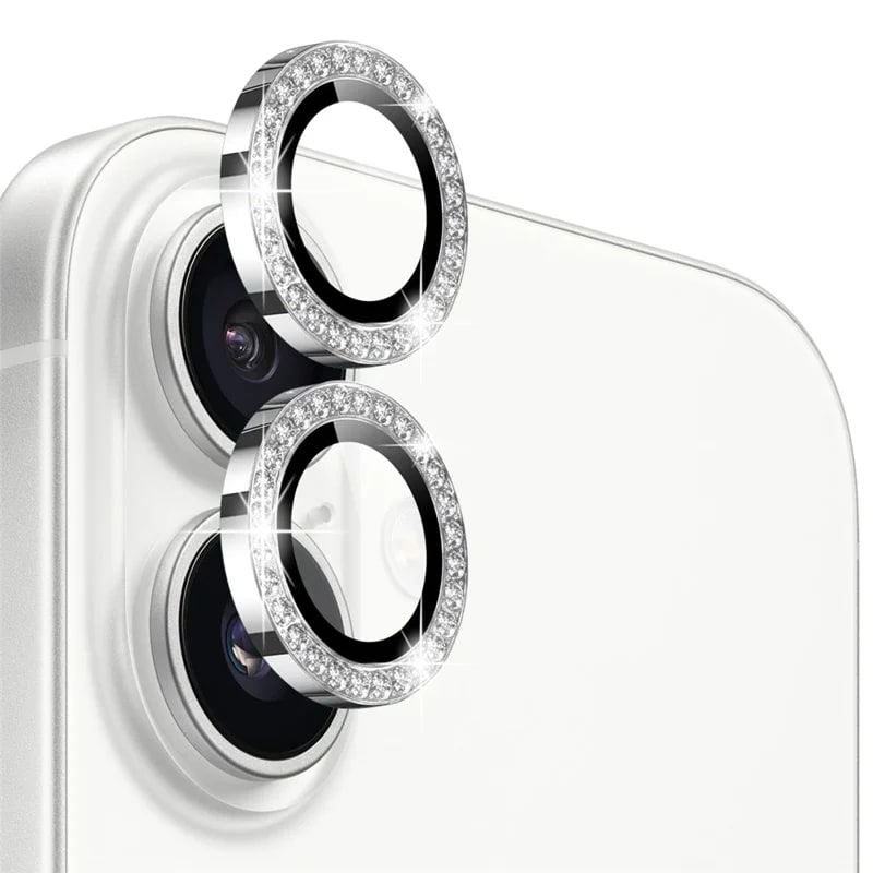 iPhone 17 - NORTHJO Camera Lens Glass Protector Glitter Silver