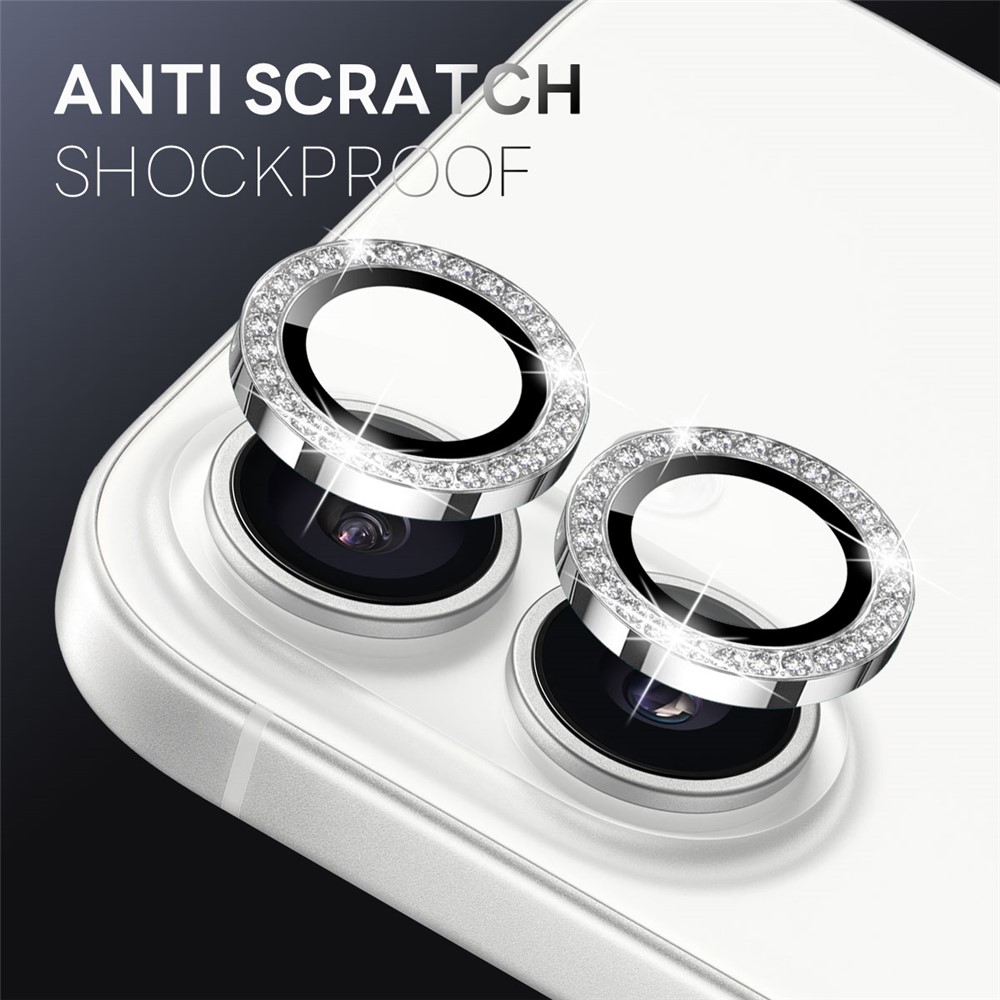 iPhone 17 - NORTHJO Camera Lens Glass Protector Glitter Silver - 3