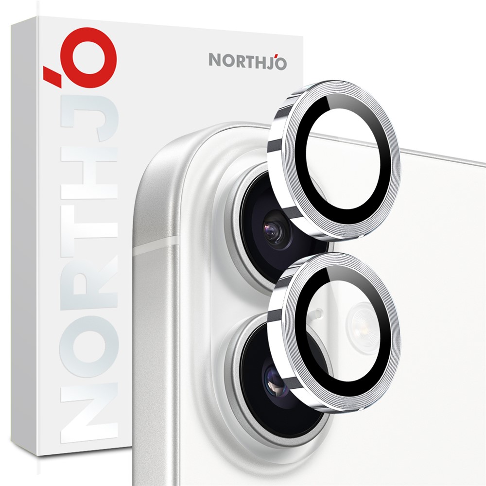 iPhone 17 - NORTHJO Camera Lens Glass Protector Silver - 4