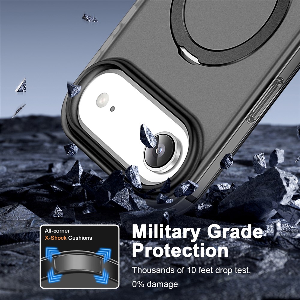 iPhone 17 Air - Kickstand Frosted With Pet Screen Black - 3