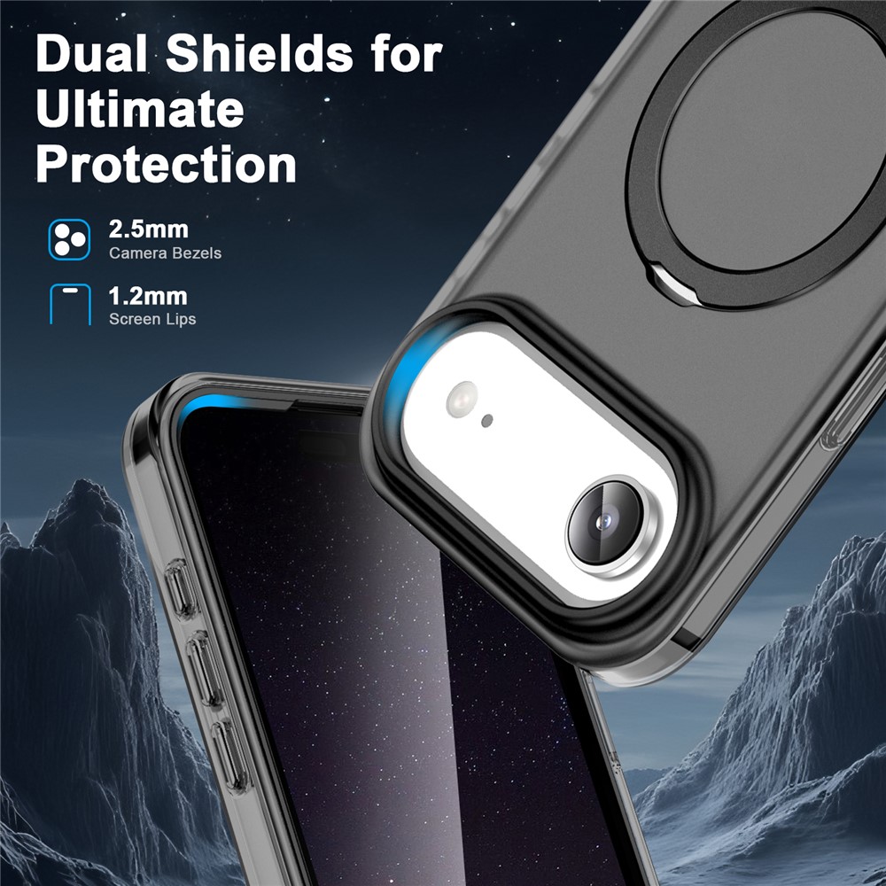 iPhone 17 Air - Kickstand Frosted With Pet Screen Black - 5