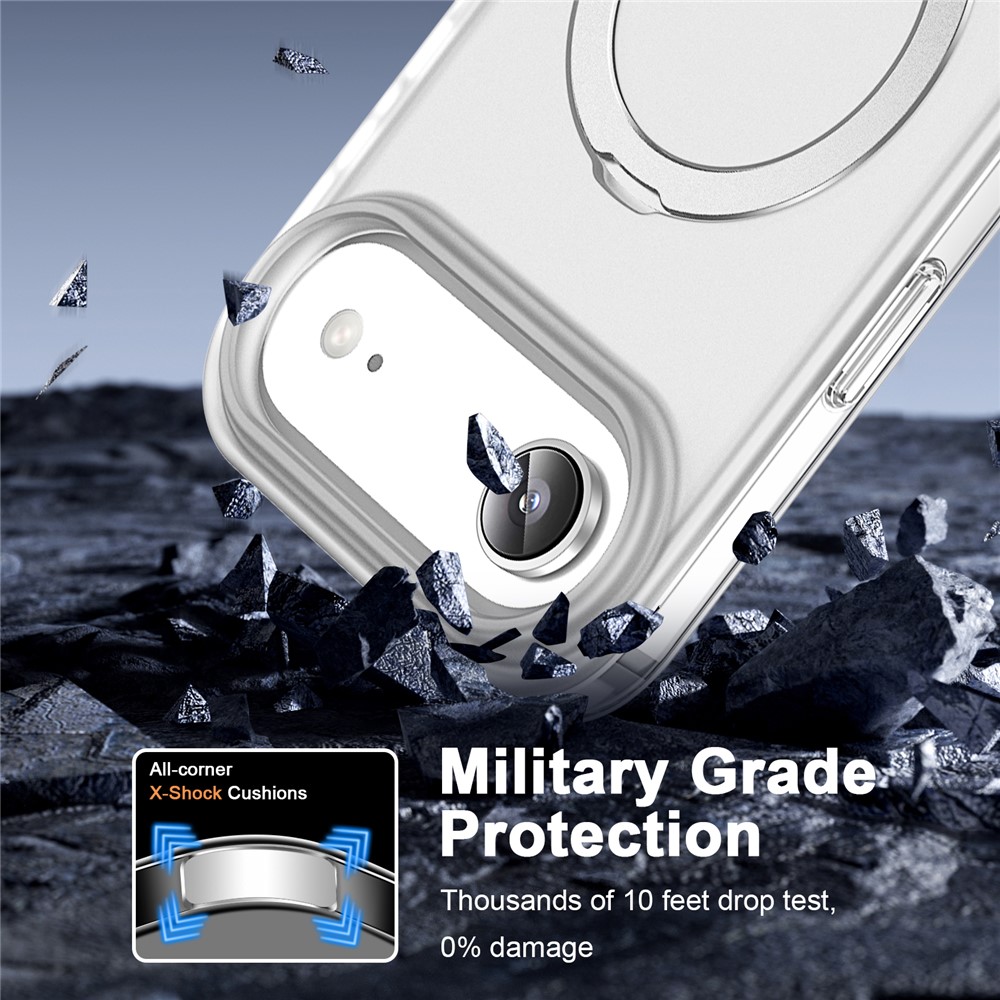 iPhone 17 Air - Kickstand Frosted With Pet Screen Transparent - 3