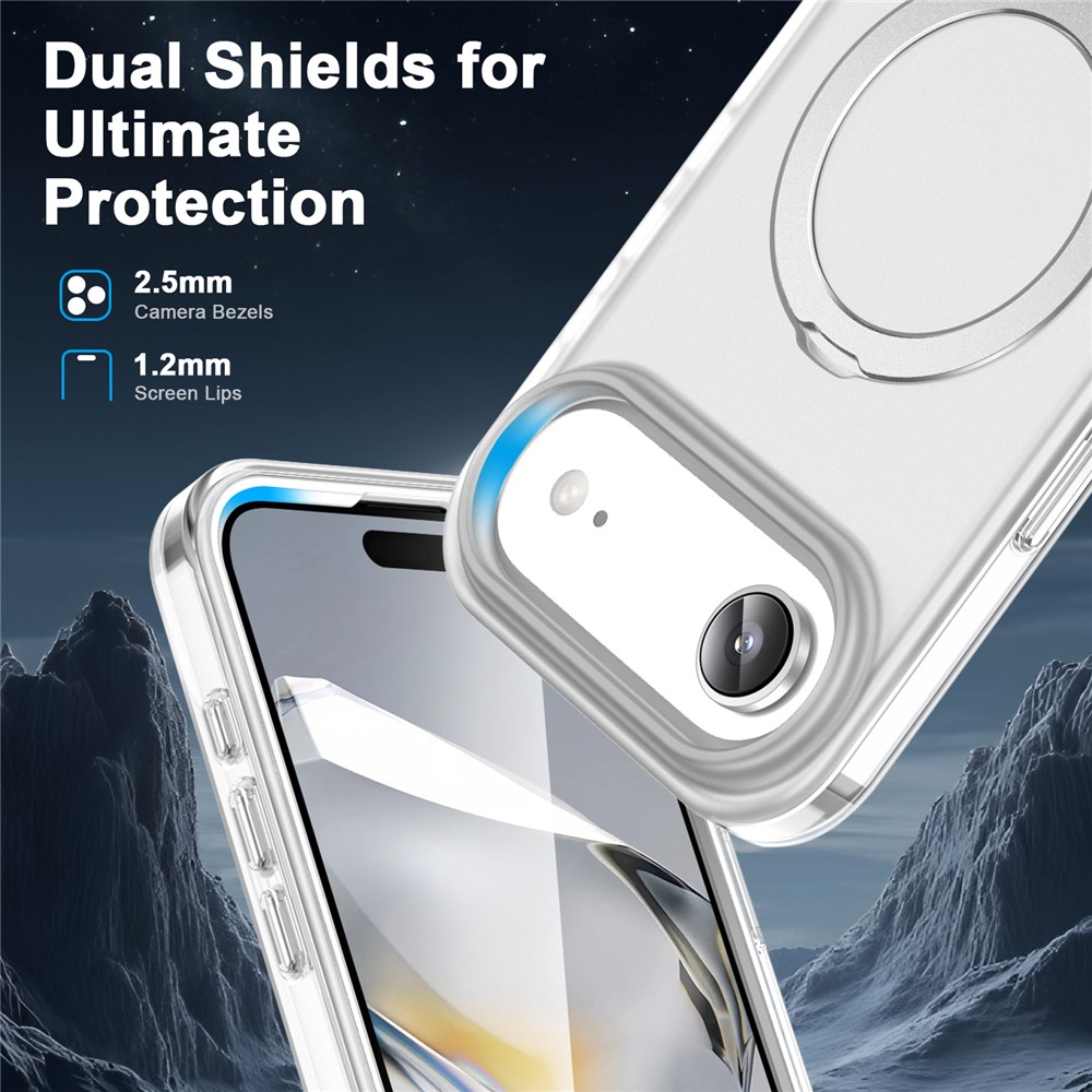 iPhone 17 Air - Kickstand Frosted With Pet Screen Transparent - 5