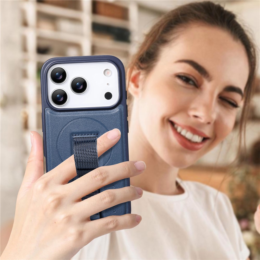 iPhone 17 Pro - CASENEO Leather Wristband Blue - 4