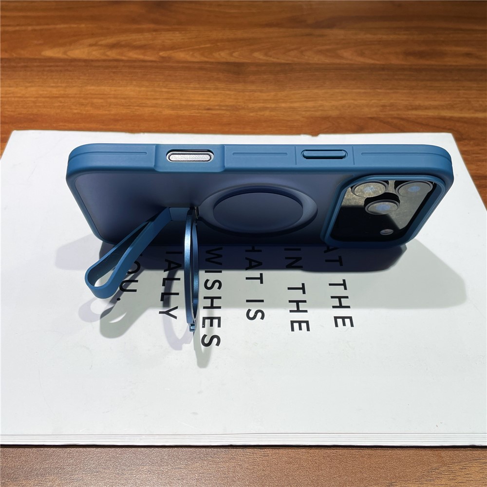 iPhone 17 Pro Max -  Integrated Lanyard Metal Ring Kickstand  Black - 3