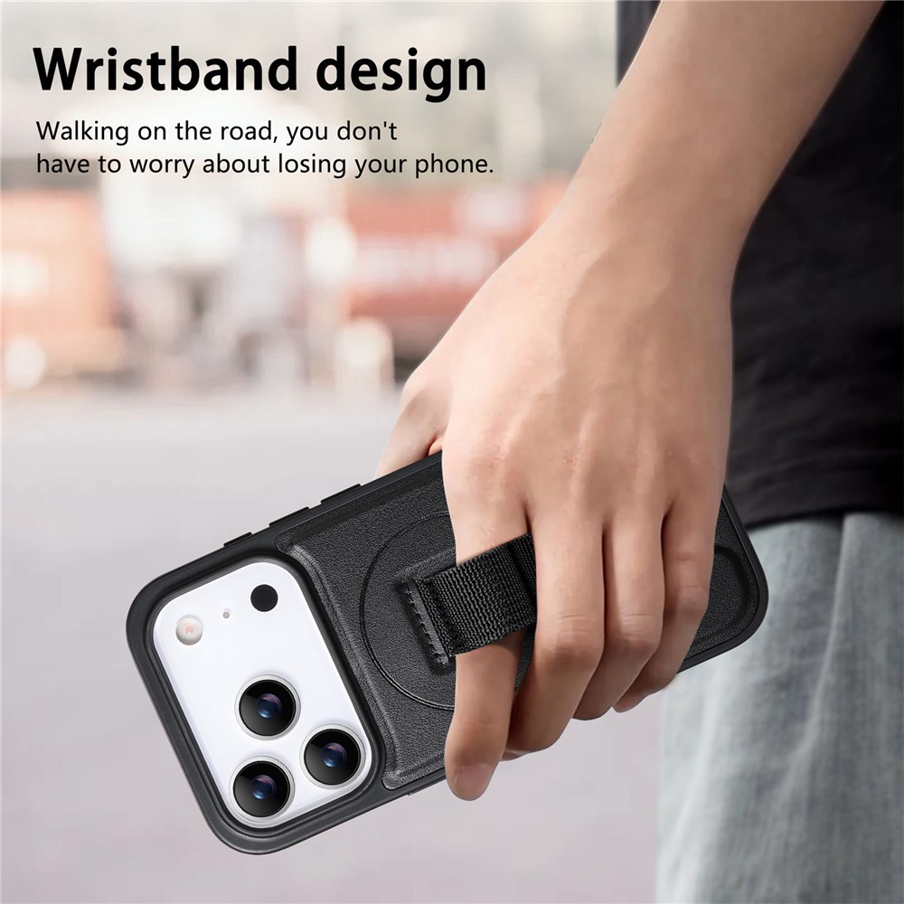 iPhone 17 Pro Max - CASENEO Leather Wristband Black - 3