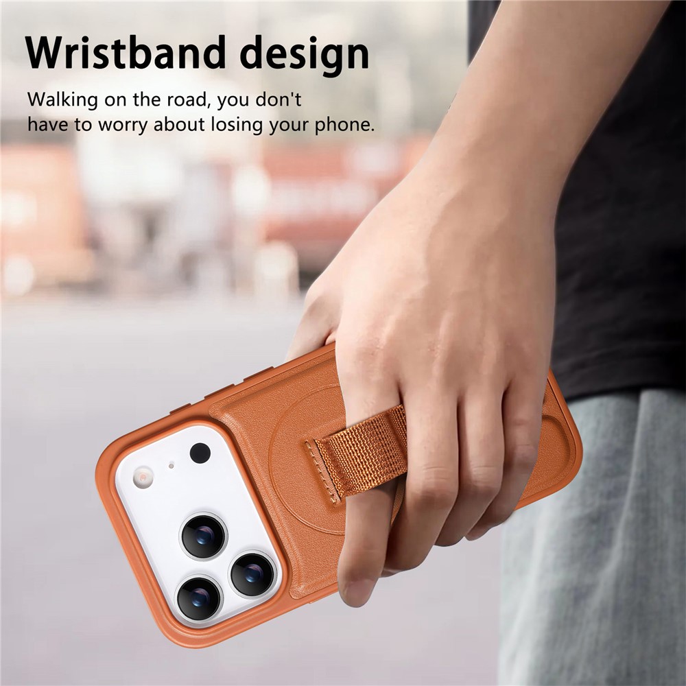 iPhone 17 Pro Max - CASENEO Leather Wristband Brown - 3