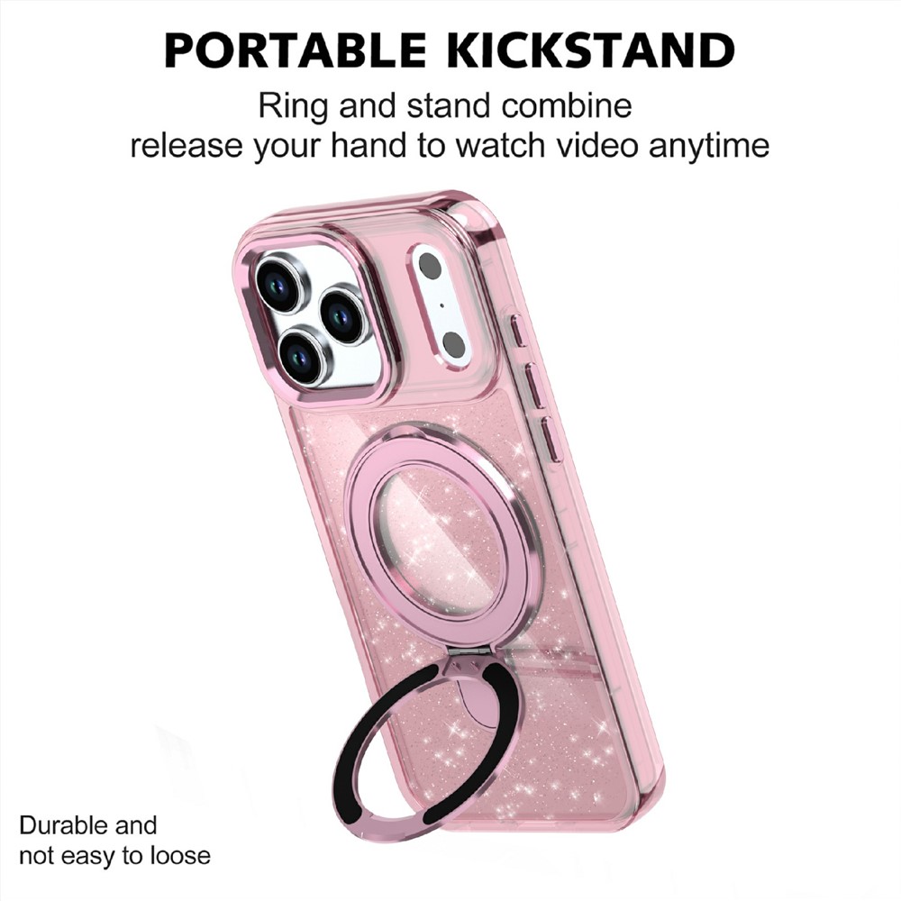 iPhone 17 Pro Max - Kickstand Glitter Pink - 2