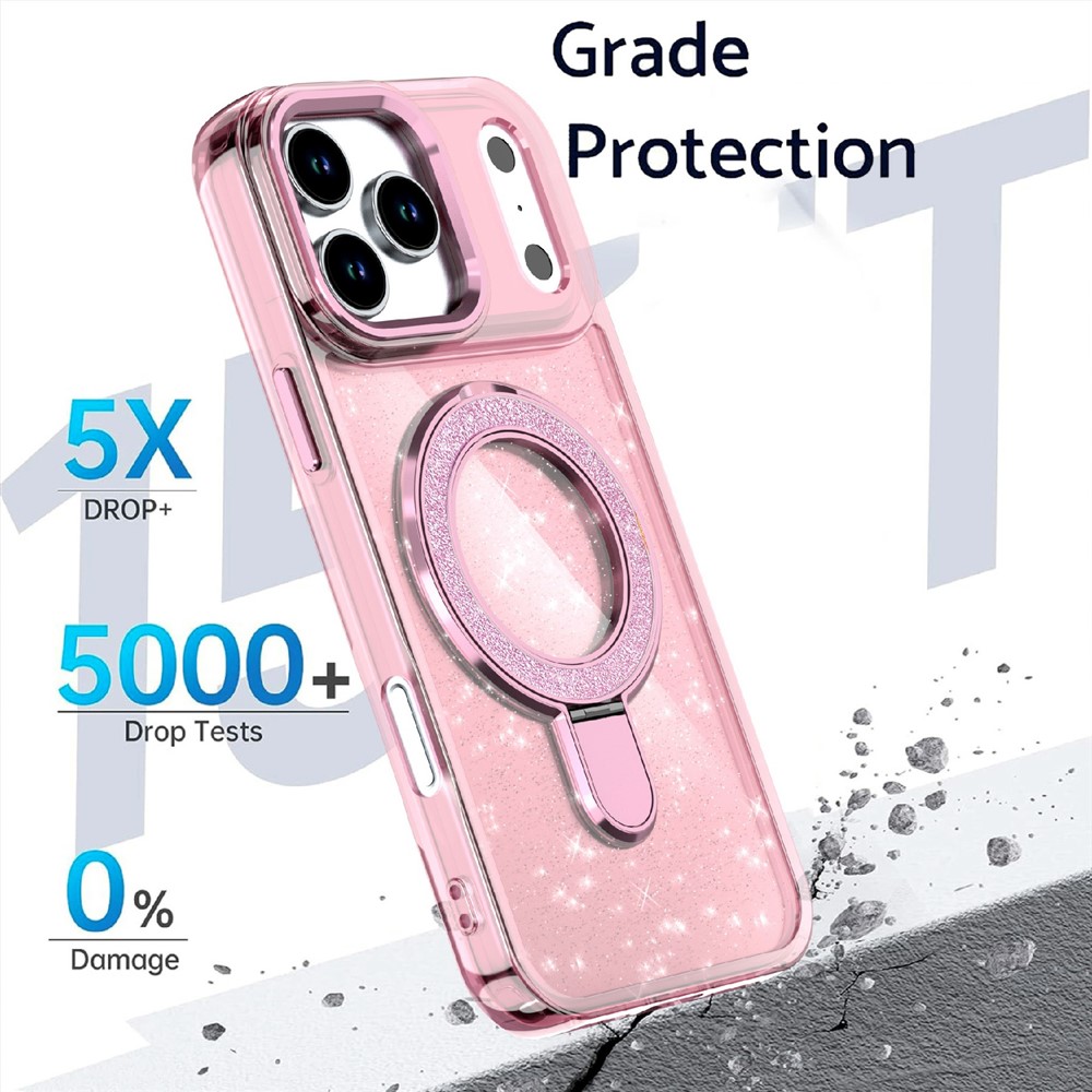 iPhone 17 Pro Max - Kickstand Glitter Pink - 4