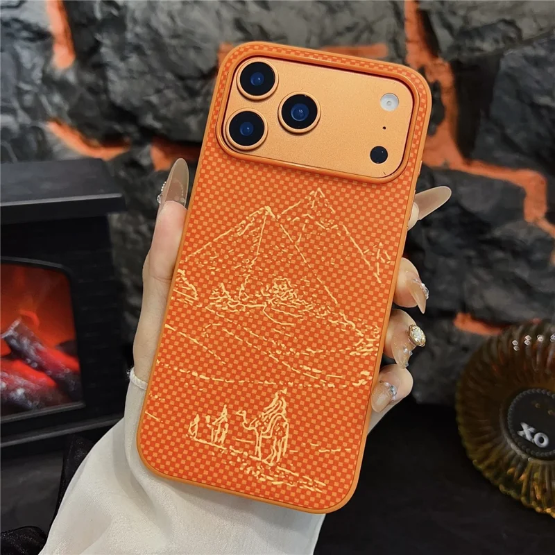 iPhone 17 Pro Max - Orange Synthetic Fiber Pyramids - 2