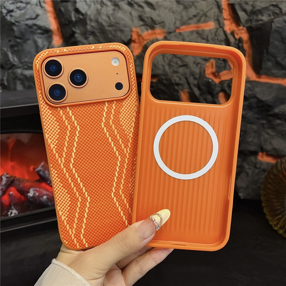 iPhone 17 Pro Max - Orange Synthetic Fiber Pyramids - 5